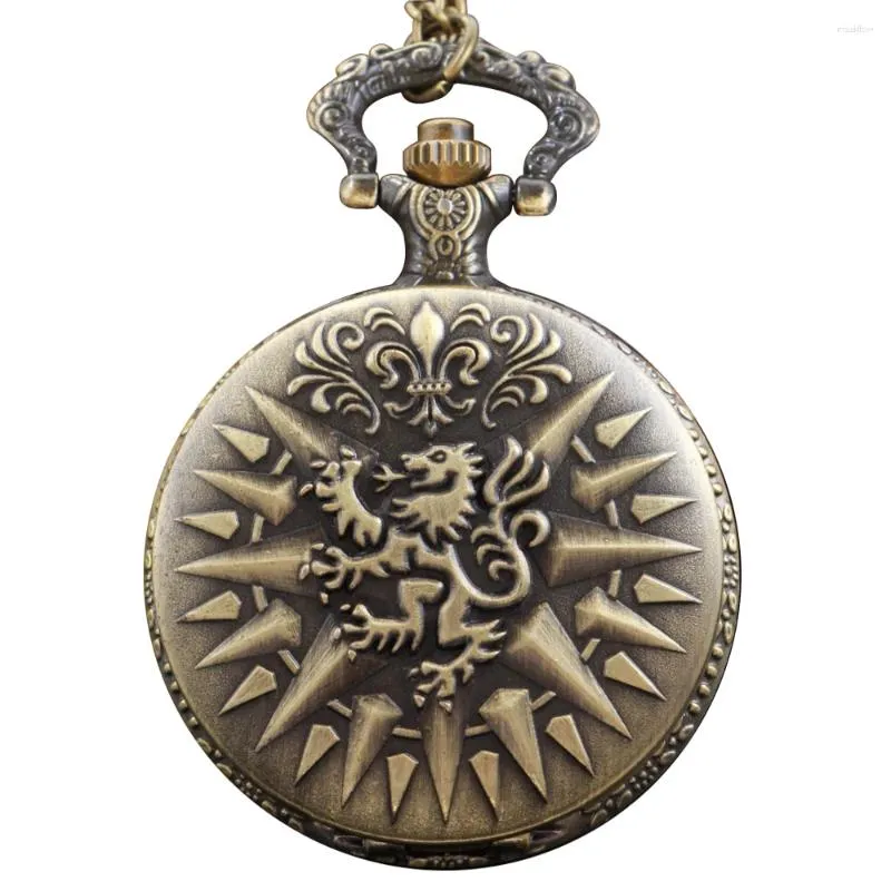 Relógios de bolso sun besta coroa nobre emblema relógio de quartzo vapor punk masculino e feminino colar pingente cintura corrente jóias presente