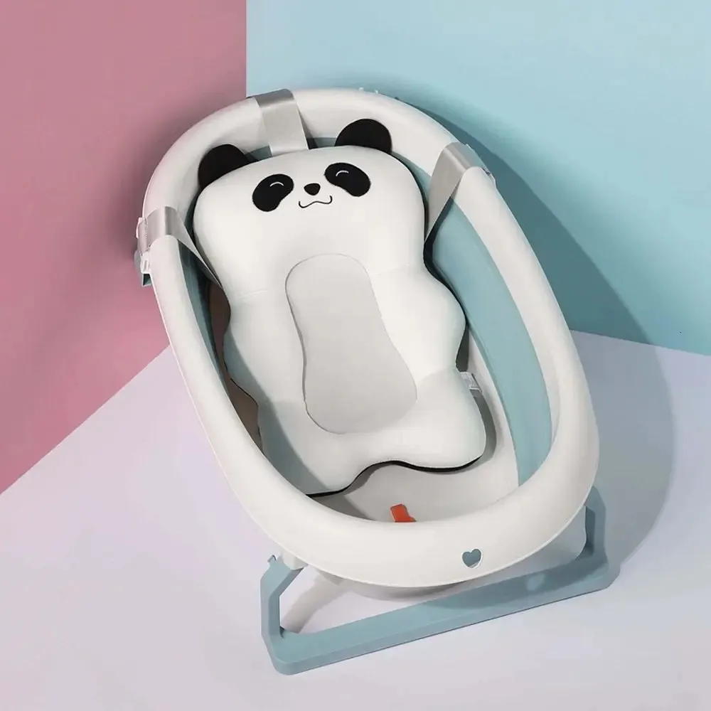 Vasche da bagno Sedili antiscivolo per la sicurezza dei bambini Panda Cartoon Animal Born Sedile da bagno Supporto per doccia Tappetino Cuscino da bagno per bambini Cuscino per vasca da bagno infantile 231204