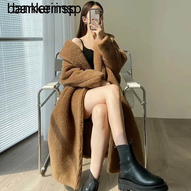 Luksusowy wełna Maxmaras płaszcz alpaki ten sam materiał definicja definicja m Bear Women's Długość nowa stylgf4k