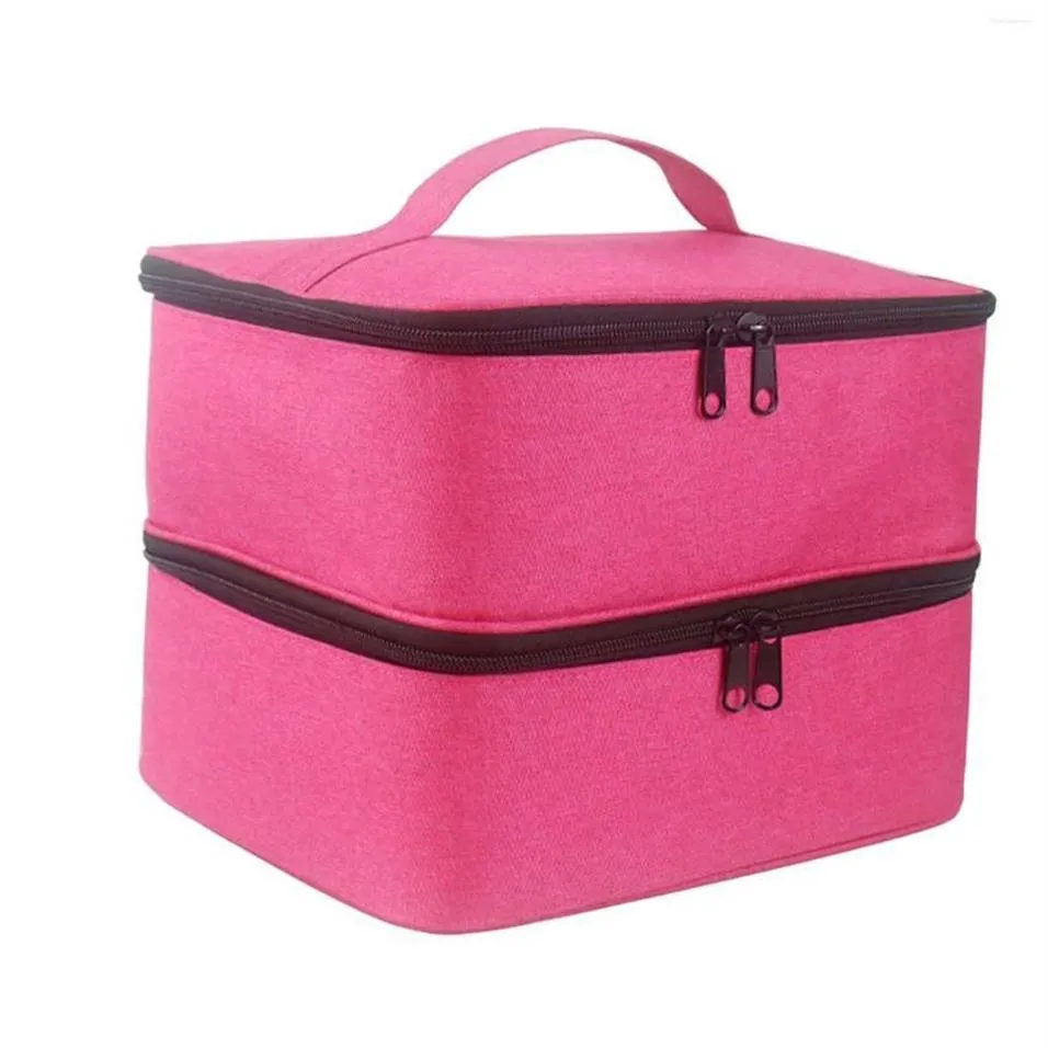 Storage Bags Nail Polish Bag With Adjustable Dividers Holds 30 Bottles Large Box Pockets Organizer For Perfume Varnish Travel233s