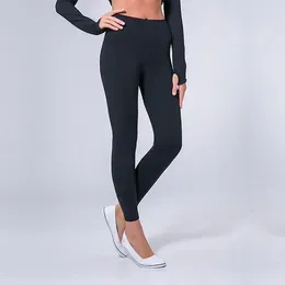 High Solid Color Women yoga pants Lycra Waist Sports fabric Gym Wear Leggings Elastic Fitness Lady Outdoor Sports Trousers