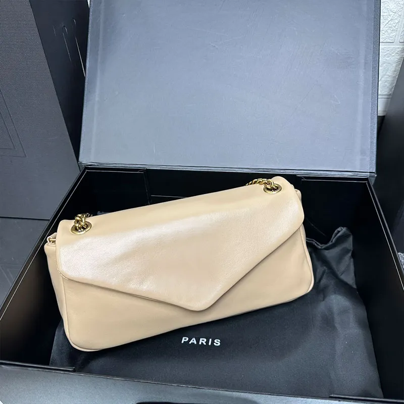Chain Messenger Bag designer axelväskor klaff handväska kohud äkta läder guld hårdvara brev buckle lady påse kuvert paket toppkvalitet