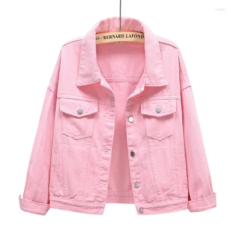 Damenjacken Jeansjacke und Mäntel für Frauen 2023 Herbst Candy Color Casual Short Denim