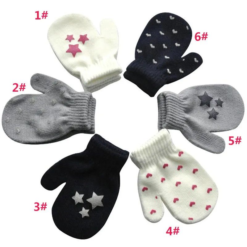 Kids Gloves Winter Childrens Warm Anti-catch Mittens Baby Offset Cute Full Fingers Gloves For Boy Girl 0-4T Baby Gloves DB250