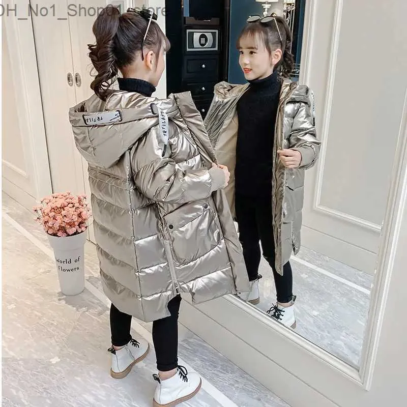 Casaco para baixo roupas de inverno crianças jaquetas para crianças adolescentes 14 16 anos roupas roupas outerwear casacos inverno longo com capuz parkas 9 y q231205