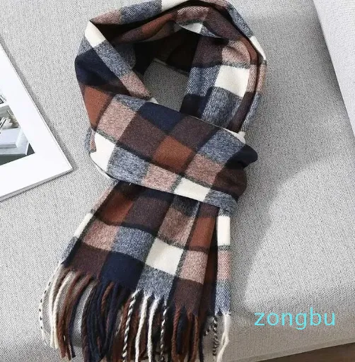 Sjaals winter kasjmier sjaal voor mannen plaid kleur warme pashmina sjaalkop wrap kwast sjaals gebreide mannen foulard