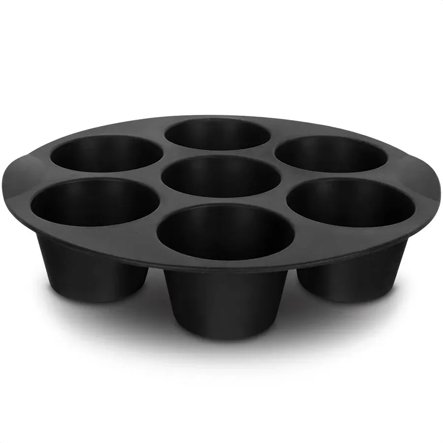 Baking Moulds 7 Cups Airfryer Silicone Muffin Pan Cupcake Mold for 3.5 to 5.8 L Air Fryer Accessories Non Stick Mini Cake Mould 231205