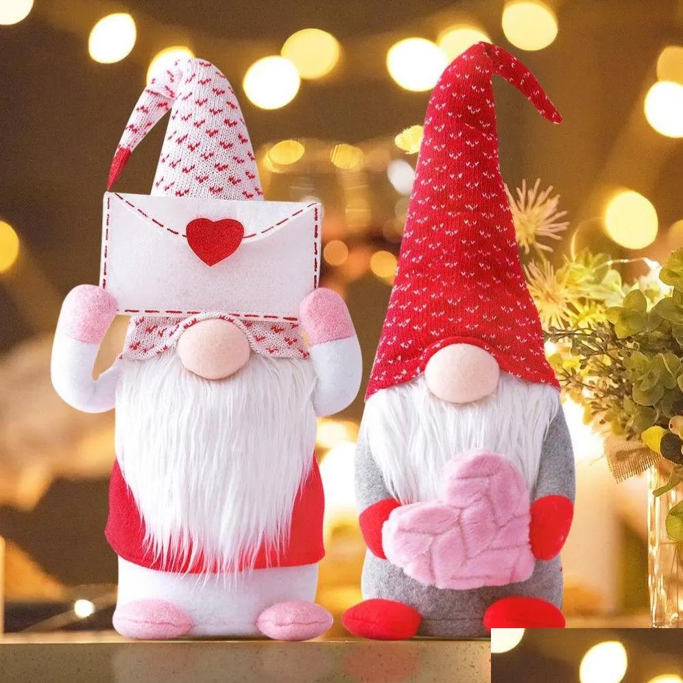 Fête Favoris Saint Valentin Gnome Enveloppe Amour Gnomes sans visage Cadeaux Poupée Fenêtre Props Décoration Drop Livraison Maison Jardin Festif Dh5Kd