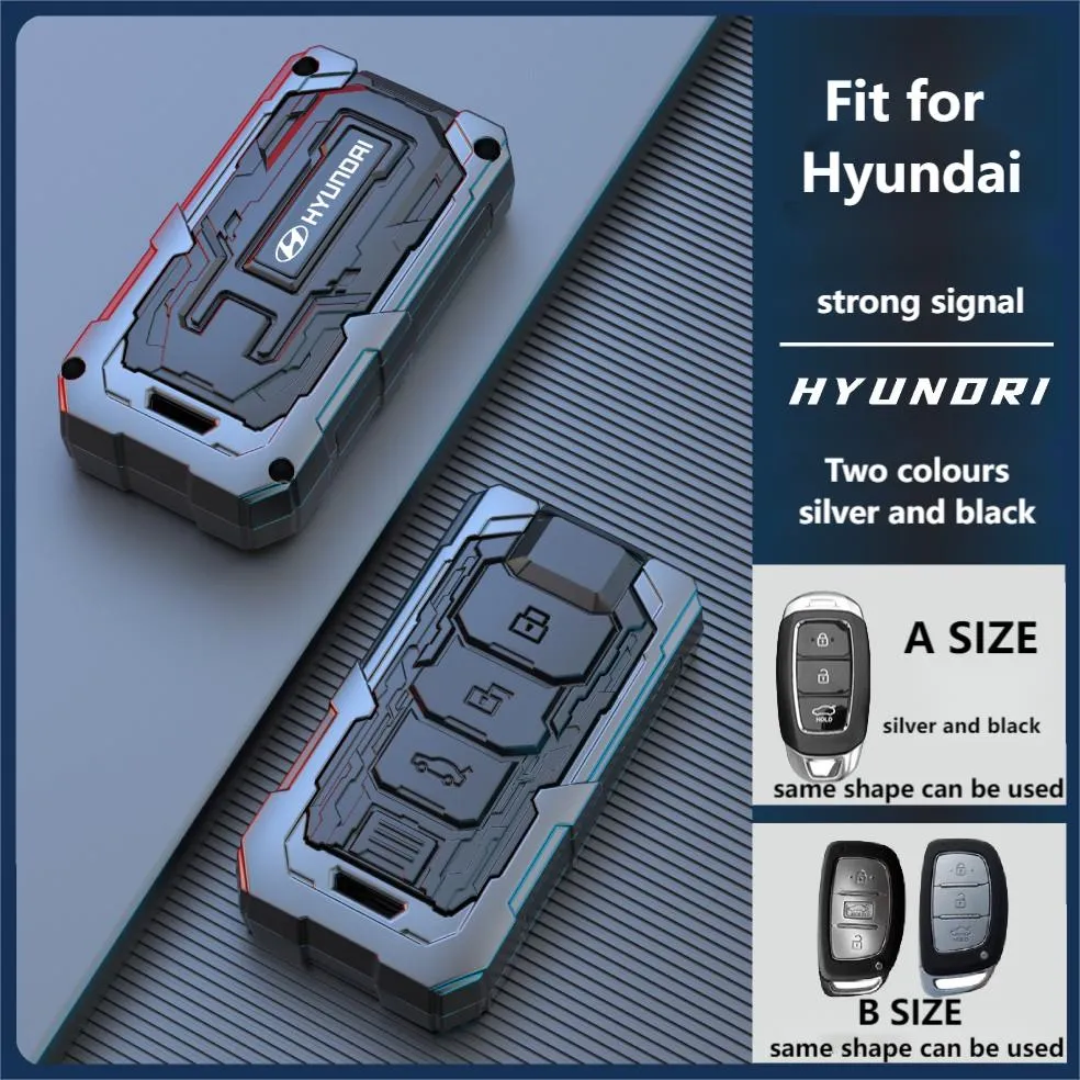 Nieuwe TPU en Legering Autosleutel Cover voor Hyundai Tucson Santa Fe Rena Sonata Elantra Creta Ix35 Ix45 I10 I30 I40 3 4 Knop Premium Sleutel Case294W