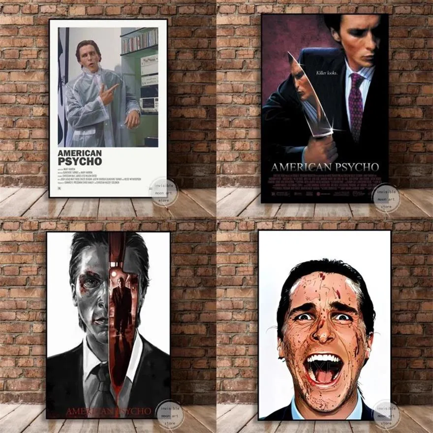 Peinture sur toile BMERICAN PSYCHO classique film d'horreur Art affiches abstraites impressions murales photo pour salon décor à la maison Cuadros U230b