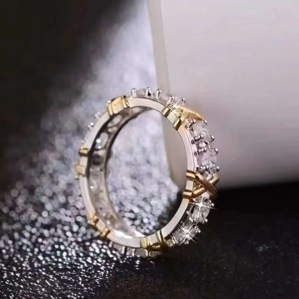 2023 Volledige diamant titanium staal en zilveren liefdesring luxe heren dames roségouden designer paar sieraden cadeau met doos