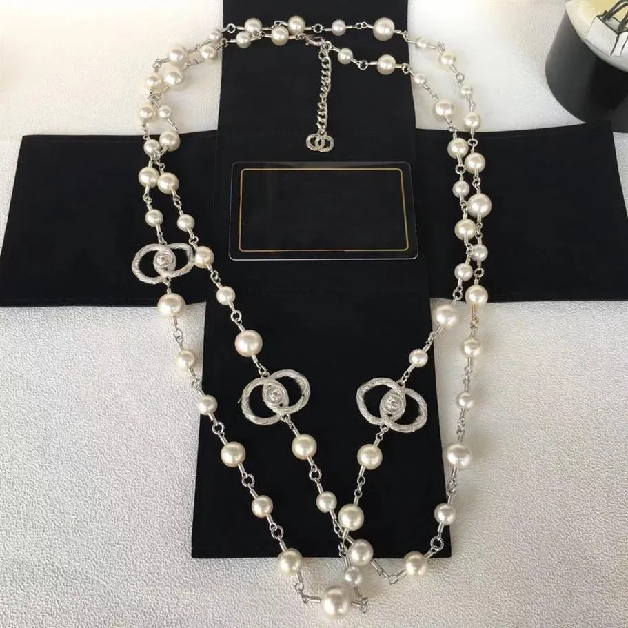 Halsband Kort pärlkedja Orbital halsband Klappkedjor Pearlwith Women's Jewelry Gift241t