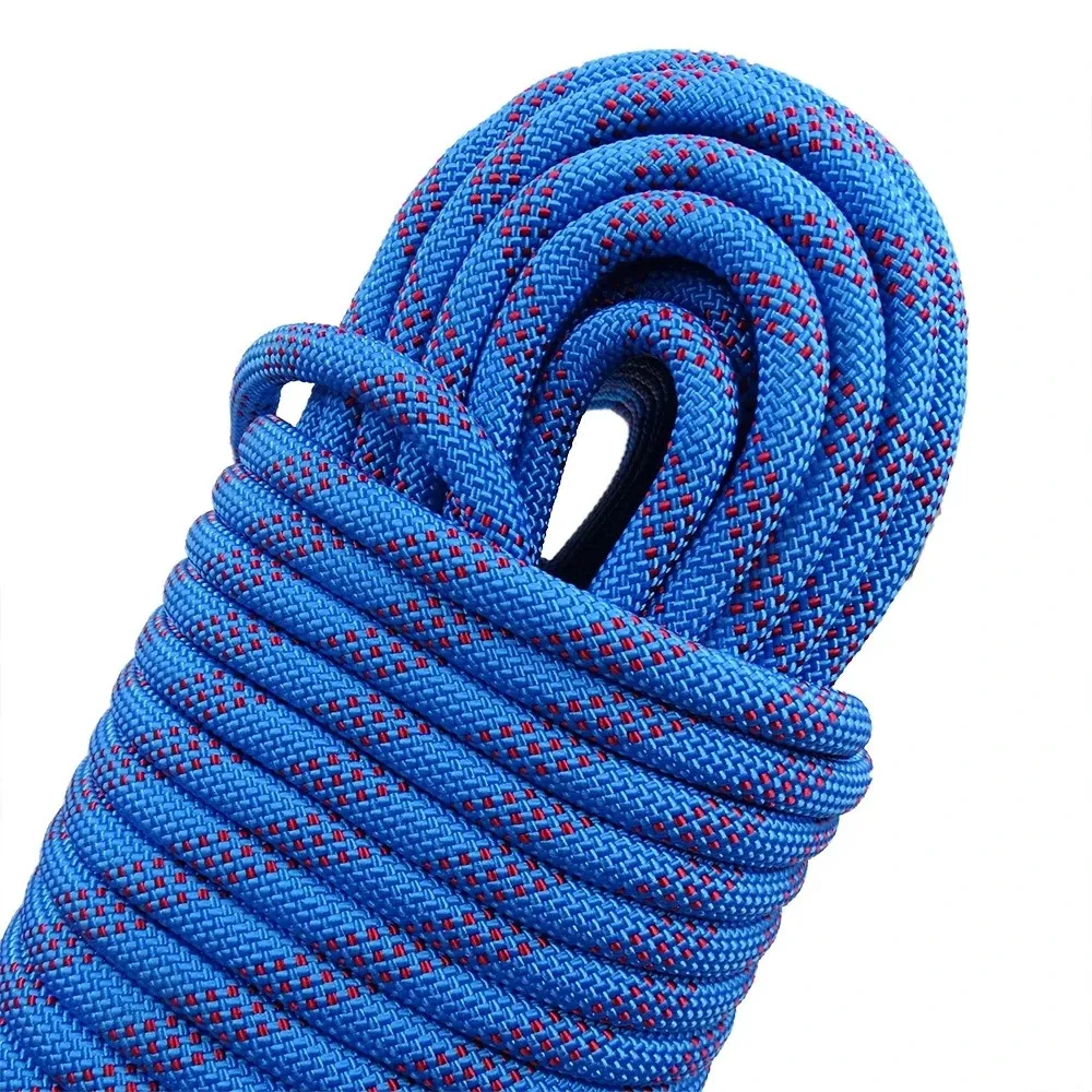 Corde D'Escalade Statique 8mm - 10m - Avec 2 Mousquetons - Pour Alpinisme, Sauvetage, Travaux En Hauteur - Résistante