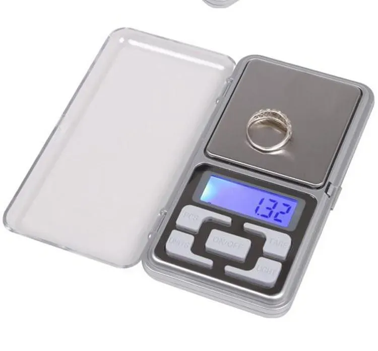 wholesale Balances numériques Balance de bijoux numérique Or Argent Coin Grain Gramme Taille de poche Herb Mini Rétro-éclairage électronique 100g 200g 500g expédition rapide