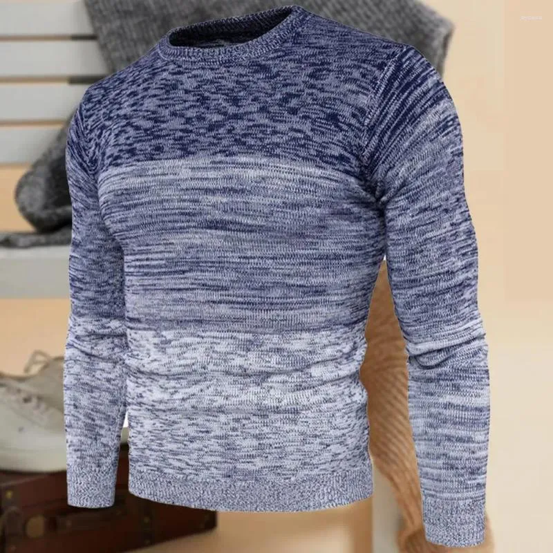 Herensweaters Eenvoudige pullover-sweater Huidvriendelijke ronde hals All-matched patchwork Warme heren Krimpbestendig