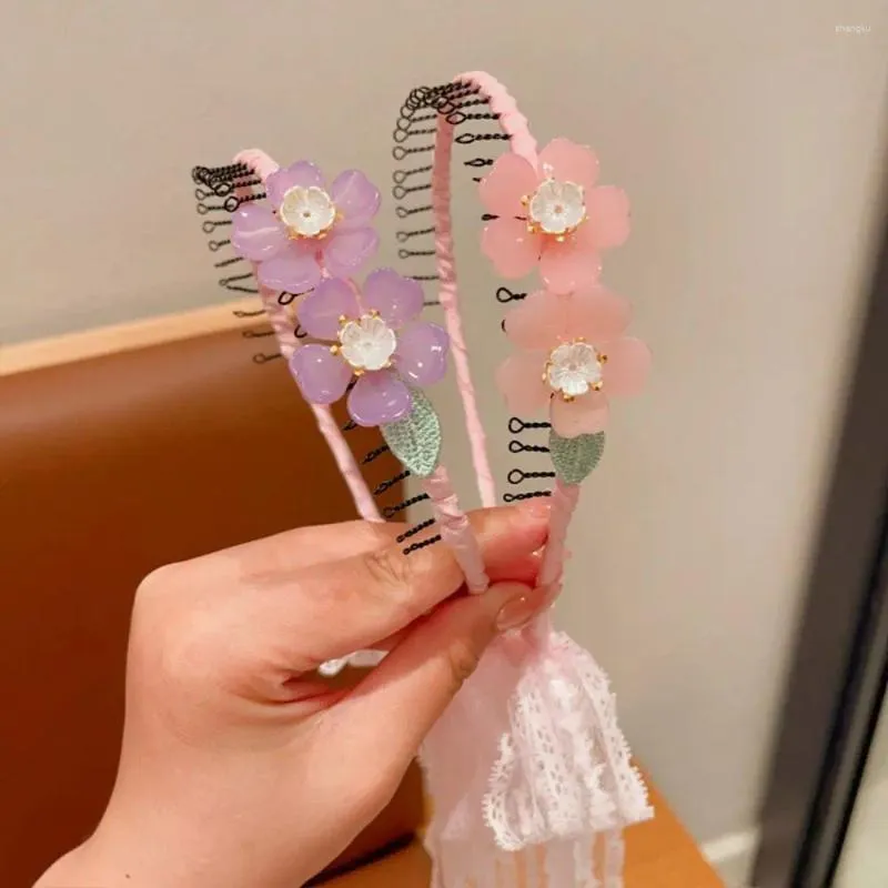 Haaraccessoires Koreaanse stijl Kinderen Streamer-hoofdbanden Leuke hoofddeksels Bloementanden Gevlochten hoepel Vlinderlintband Dagelijks