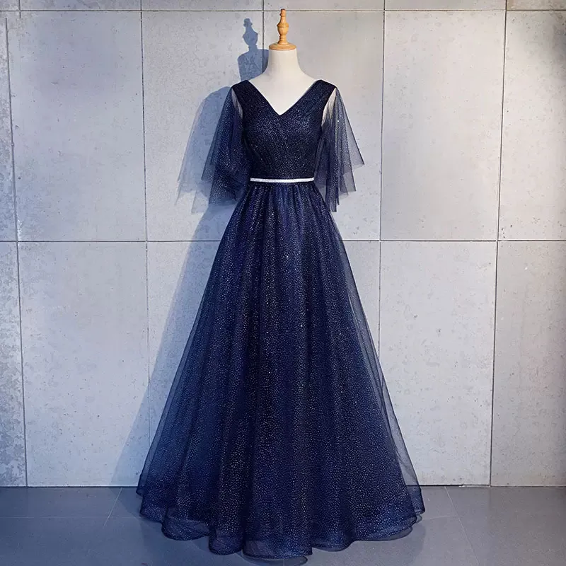 Elegante Kleider für die Brautmutter, glänzende Pailletten mit Schärpe, Abendkleider in Schwarz, Blau und Rot