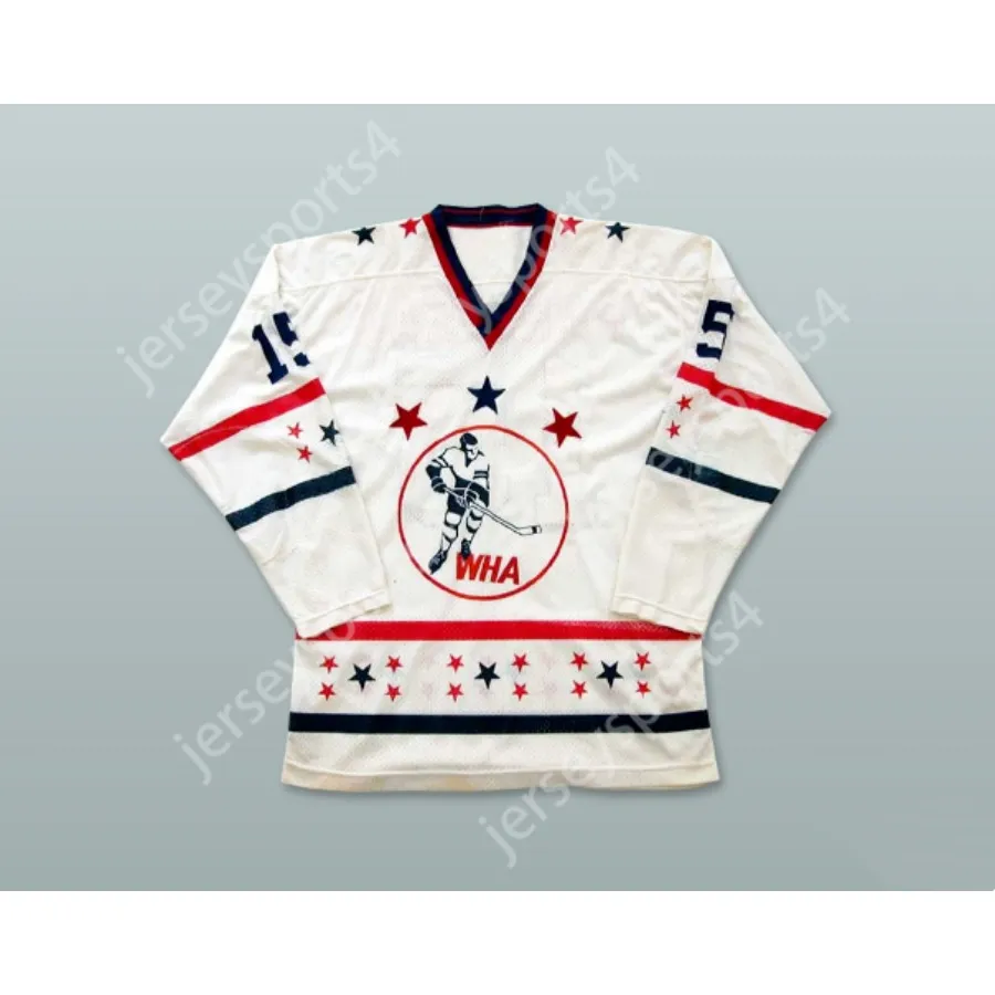 Custom WHA 1972-73 Michael Parizeau 15 All Star White Hockey Jersey New Top Sched S-M-L-XL-XXL-3XL-4XL-5XL-6XL