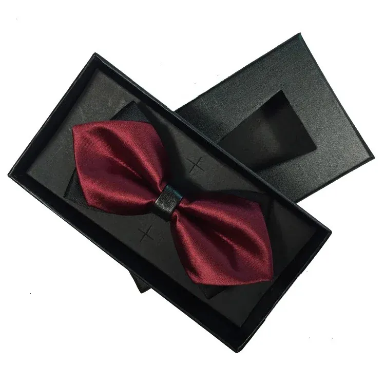 Bow Ties Tie the knot get married groom and groomsman shirt men's black casual Korean bow wedding red tie 231204