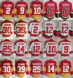 Man Vintage Hockey 10 Gary Roberts Jersey 68 Jaromir Jagr 14 Theoren Fleury 25 Joe Nieuwendyk 30 Mike Vernon 39 Doug Gilmour 12 Jarome Iginla 2 Al Macinnis Retro CCM