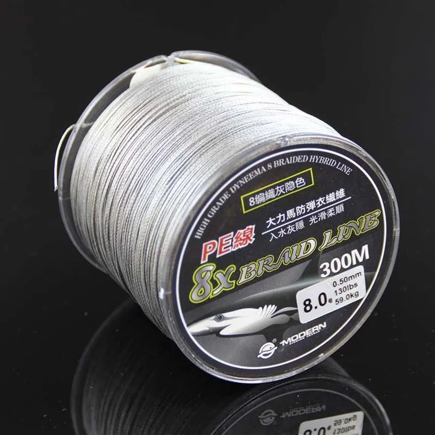 Super Strong 8 strand pe braided fishing line 300m 18LB 20LB 30LB 40LB 50LB 70LB 80LB 130LB 8 strands braided line for fishing241r