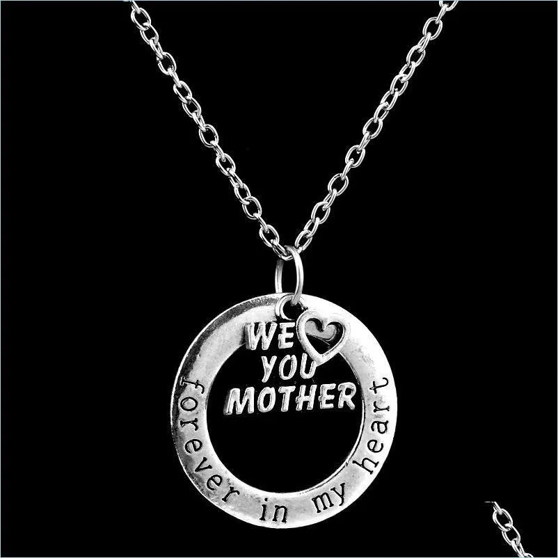 Pendant Necklaces Necklace Family Gift Elegant Letter In My Heart For Christmas Chain Drop Delivery Jewelry Pendants Dhf6J