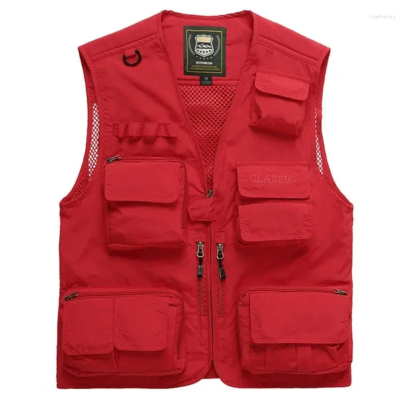 Men's Vests Oversized 6XL Biker Vest Casual Fashion Solid Color Pographer Outdoor Quick Drying Veste Homme