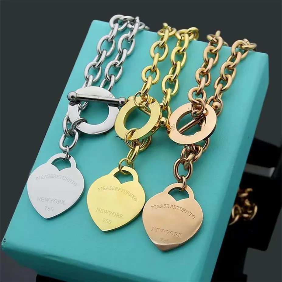 New OT Button Love Love Charm Necklace Set Classic T Letter Designer Cault Tet Fashion Men and Women Jewelry Gift255K