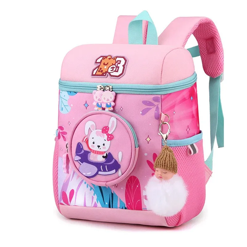 Rucksäcke Kindergarten Rucksack Schultaschen für Mädchen Baby Prinzessin Kaninchen Satchel Wasserdichte Tasche Orthopädische Jungen Mode 231204