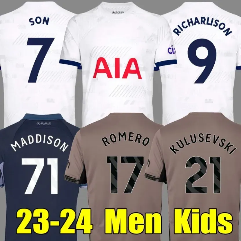 2023 2024 MADDISON SON maglie da calcio ROMERO KULUSEVSKI RICHARLISON KULUSEVSKI 23 24 VAN DE VEN BISSOUMA JOHNSON Tottenham maglia da calcio kit SPURS Top Uomo bambini set