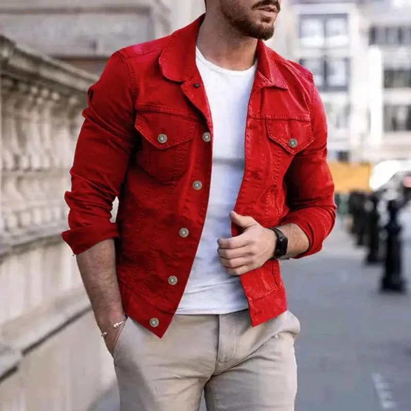 Vestes pour hommes Mâle Slim Revers Cargo Veste Respirant Hommes Manteau À Manches Longues Streetwear