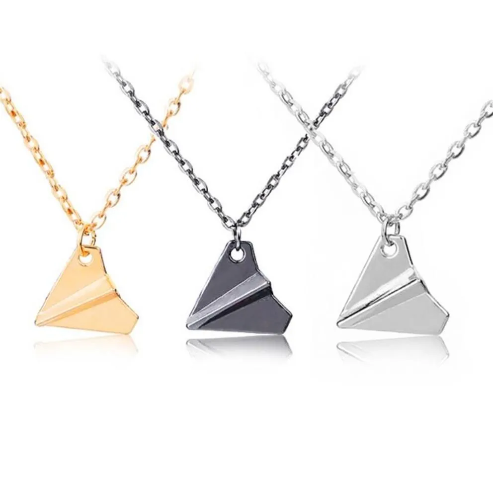 sieraden papieren vliegtuig hanger ketting een richting ketting voor mannen klassiek eenvoudig geheel fashion293e