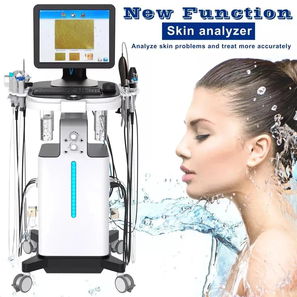 2024 Najnowszy 13 w 1 Salon Użyj częstotliwości radiowej Aqua Peeling Dermabrazion Diamond Microdermabrazion H2O2 Hydracy Maszyna twarzy