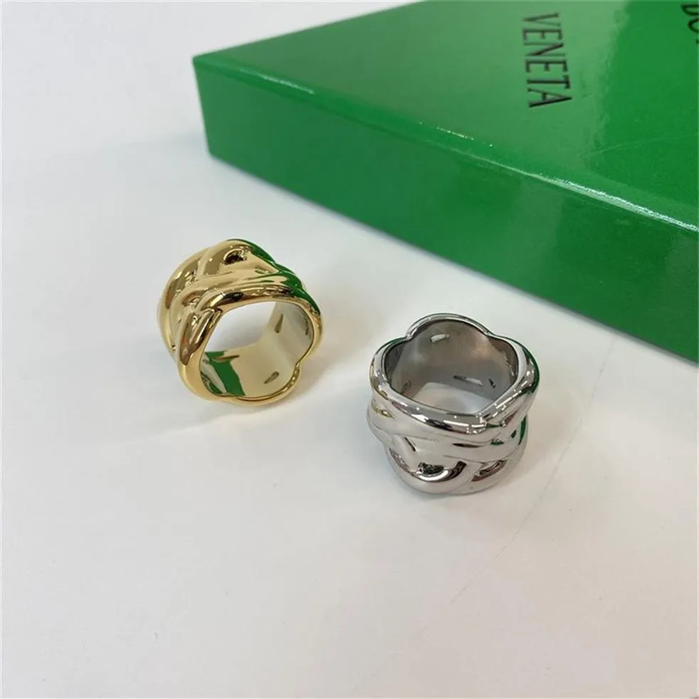 Nieuwe Brede Gevlochten Ring Niche Ontwerp Zware Industrie Hoogwaardige Textuur Temperament Persoonlijkheid Wijsvinger Jewelry303a