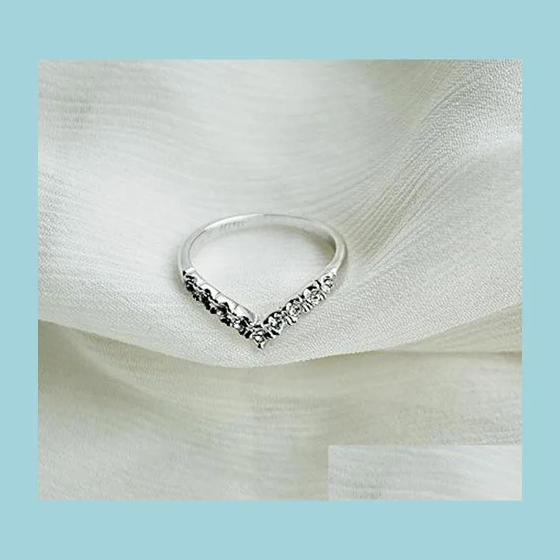Anéis de banda anel para mulheres jóias encantadoras em forma de strass de cristal brilhante incrustado mulher gota entrega dhtxw