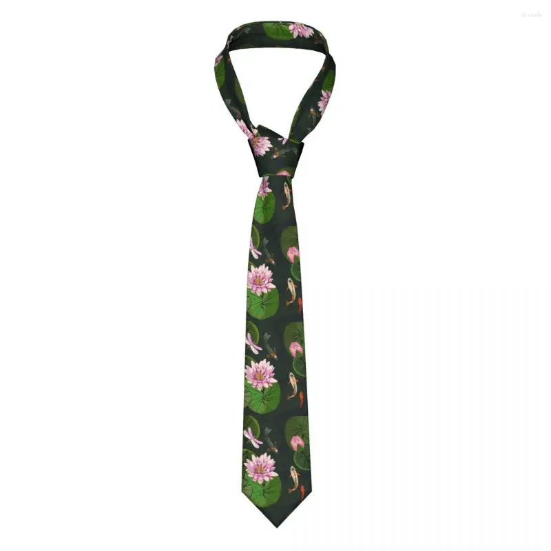 Nœuds papillon étang avec feuilles de bourgeon de Lotus poissons libellule cravate pour hommes femmes cravate vêtements accessoires