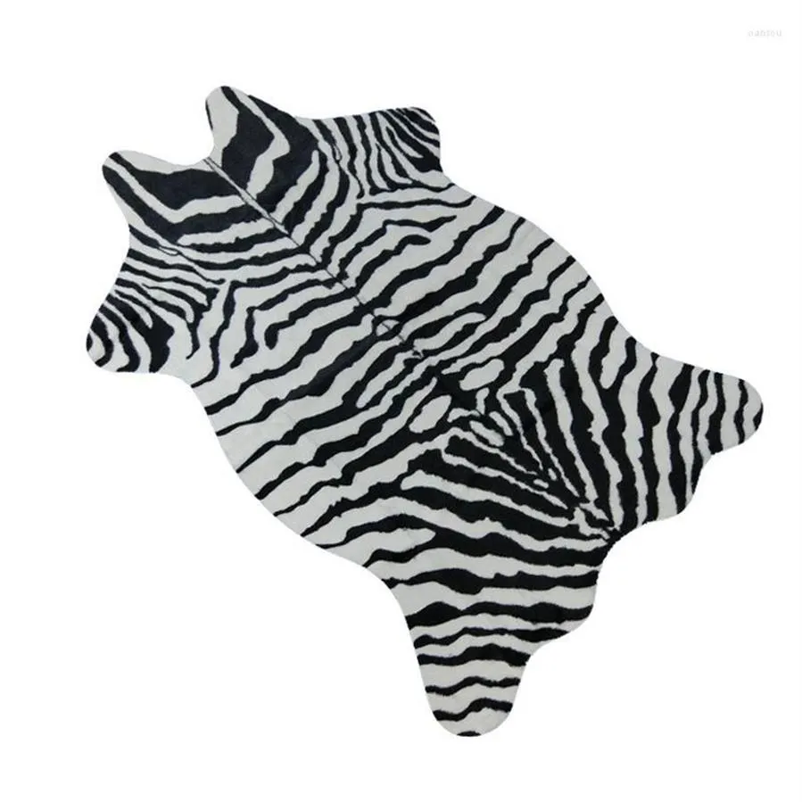 Tappeti tappeti di capra zebra stampato in velluto in velluto di velluto in pelle pelli di pelle di vantina di pelli per animali naturali tappeti decorativi a forma naturale2249