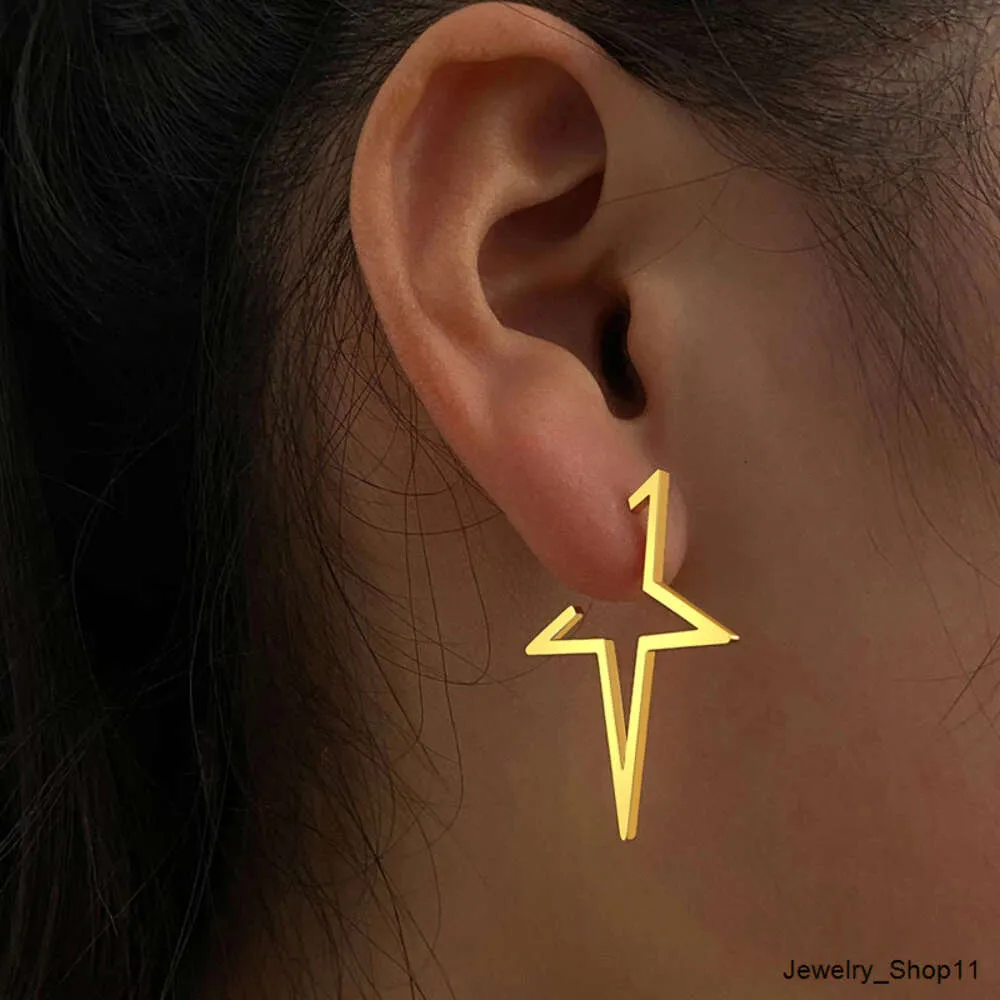 Tarnish Free 18K Gold Plated Stainless Steel Earrings 2023 Trendy Gothic Fashion Big Star Punk Stud Earrings For Women Jewelry