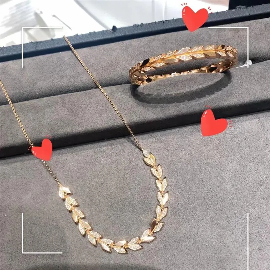 collana braccialetto foglia diamante gioielli moda designer di gioielli collana in oro 18k Donna Uomo coppia moda collana a strati Weddin259C