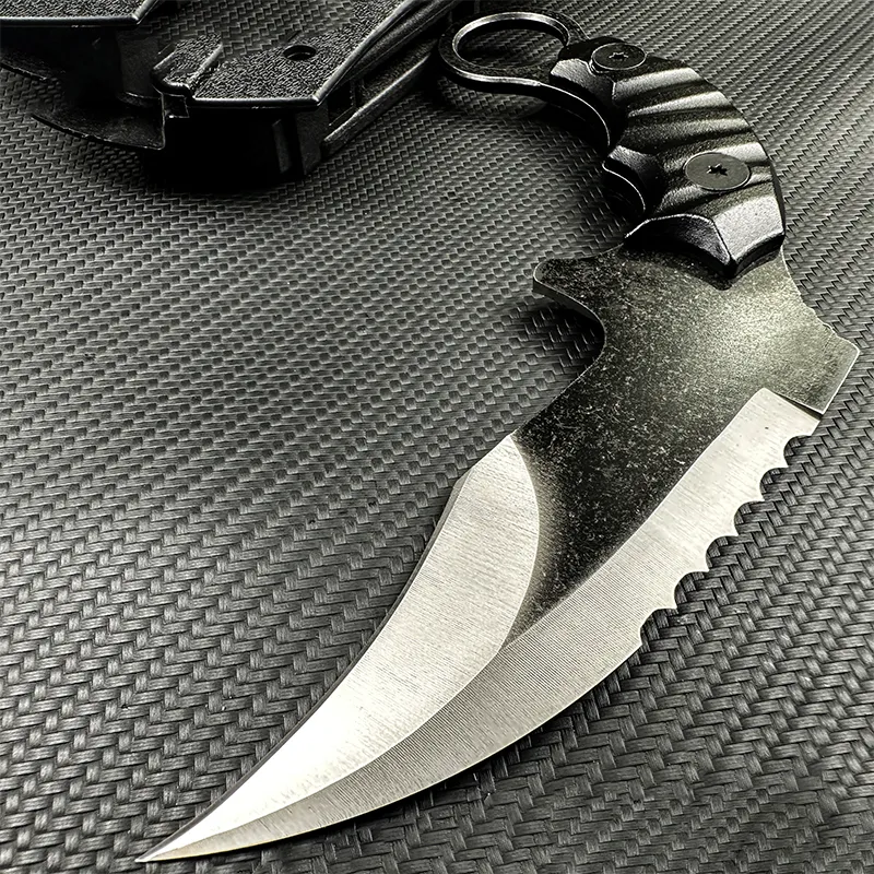 Utsökta skärverktyg karambits utomhus överlevnad taktisk klo kniv öppen blad kniv bärbar strid taktisk kniv självbröd
