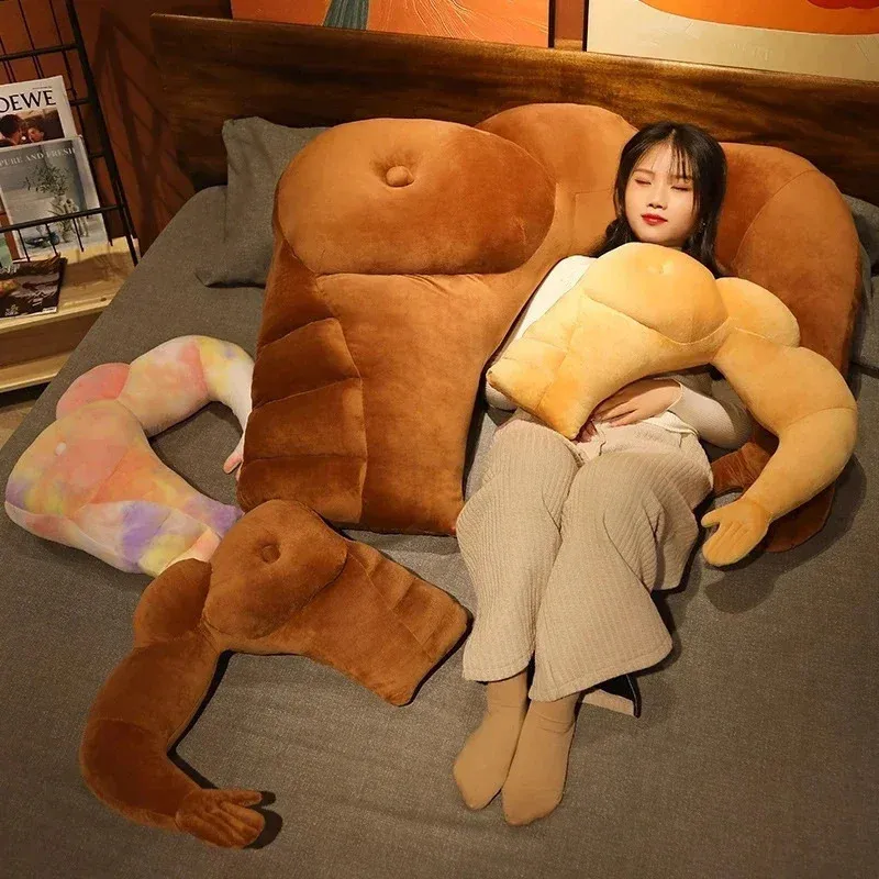 Poduszka wielka rozmiar Mężczyzna Pchany miękki ramię kształt snu Poduszki Piękne Plush Toys Prezenty dla dziewczyn Trendy Home Textile 231205