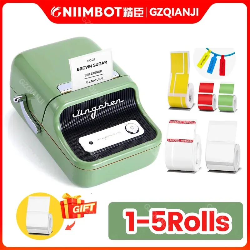 The Lable Paper Niimbot B21 Stampante per etichette multifunzionale portatile Etichettatrice wireless Bluetooth con etichetta autoadesiva per codice a barre aziendale 231205