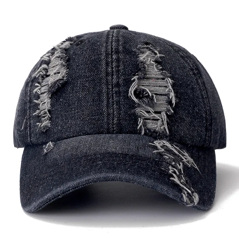 New Denim Cap High Quality Hole Baseball Cap Leisure Cotton Cap For Men And Women Outdoor Sports Streetwear Hat Cap