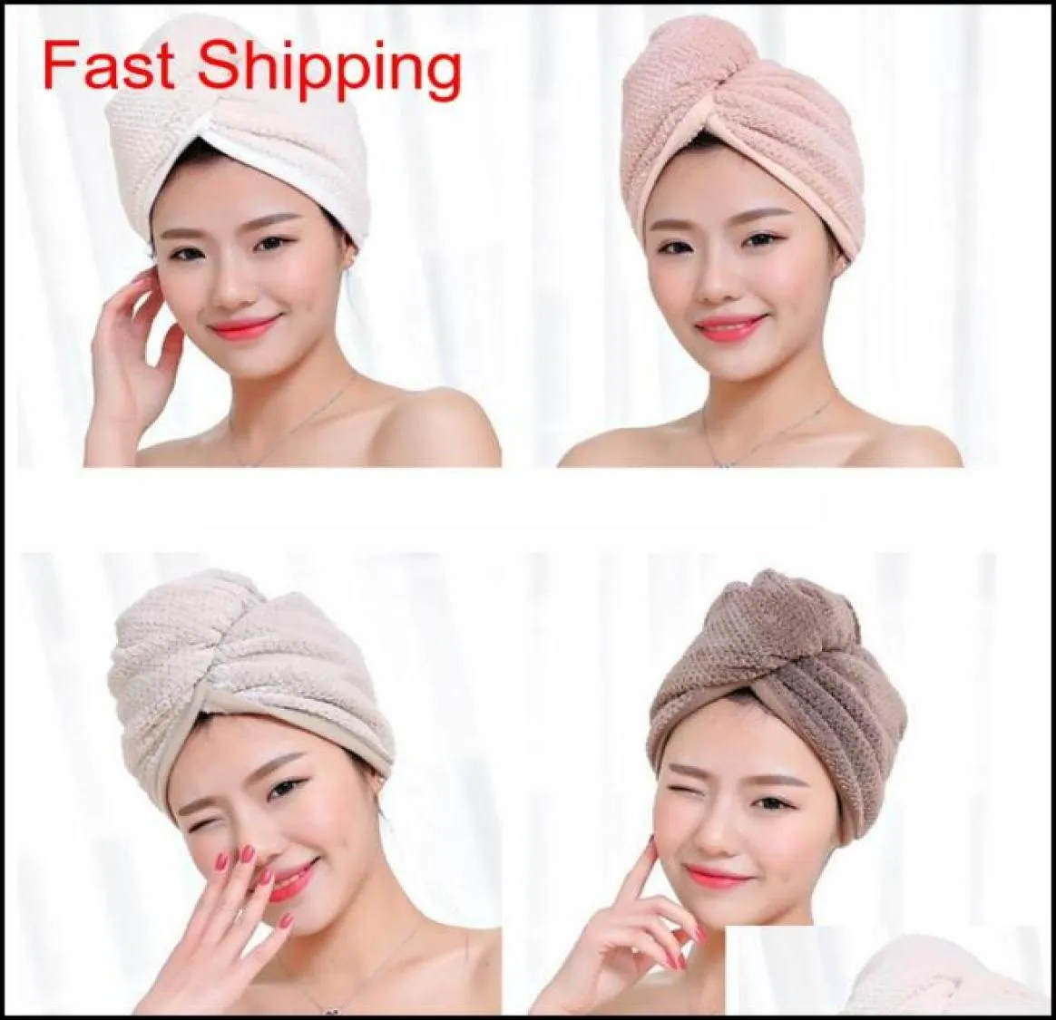 Magic Microfiber Hair Fast Drying Dryer Towel Bath Wrap Hat Quick Shower Cap Turban Towel Dry 4Styles Rra22397320775