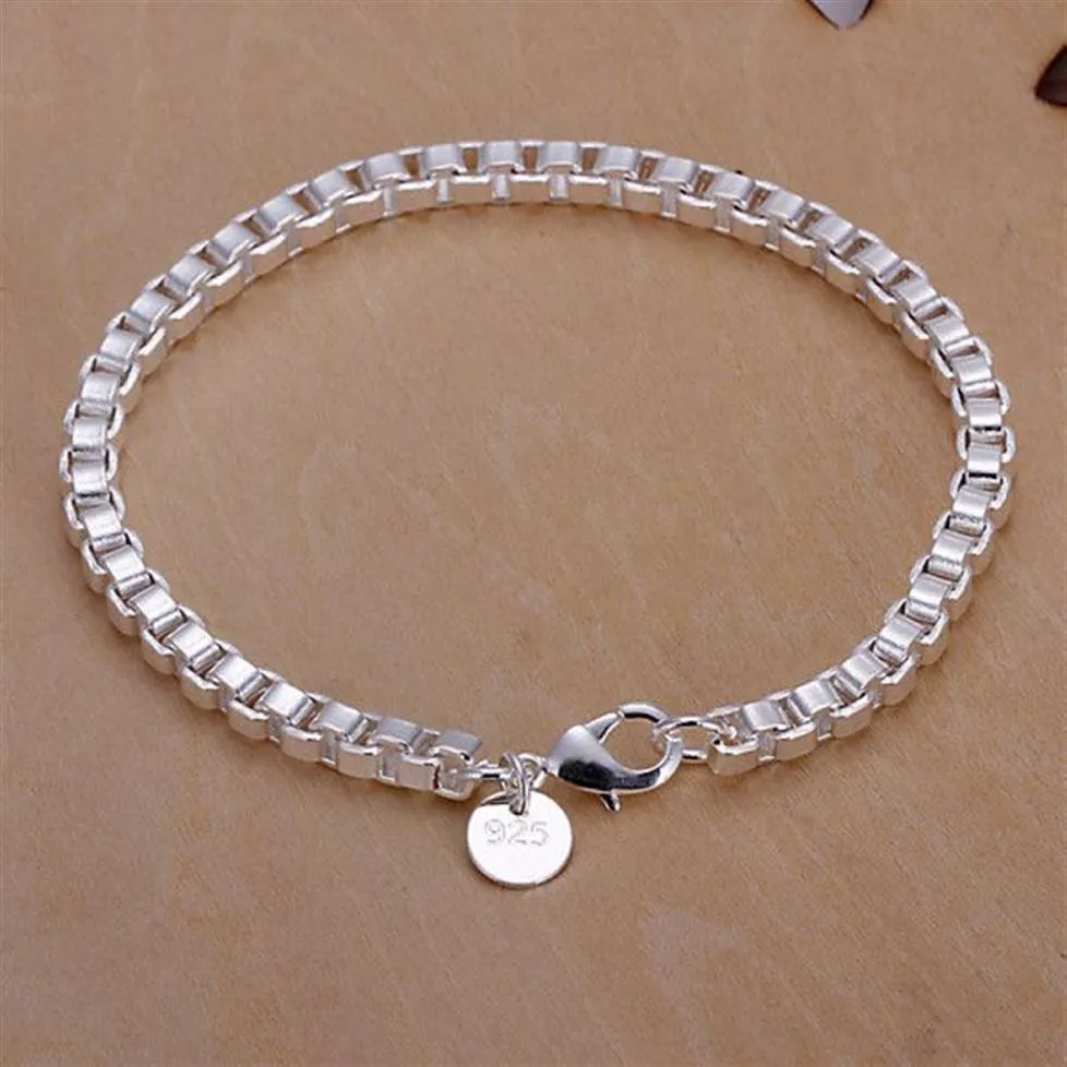 Regalo pulsera de plata 925 Aberdeen box DFMCH172 nueva moda 925 pulseras de eslabones de cadena chapadas en plata esterlina 233u