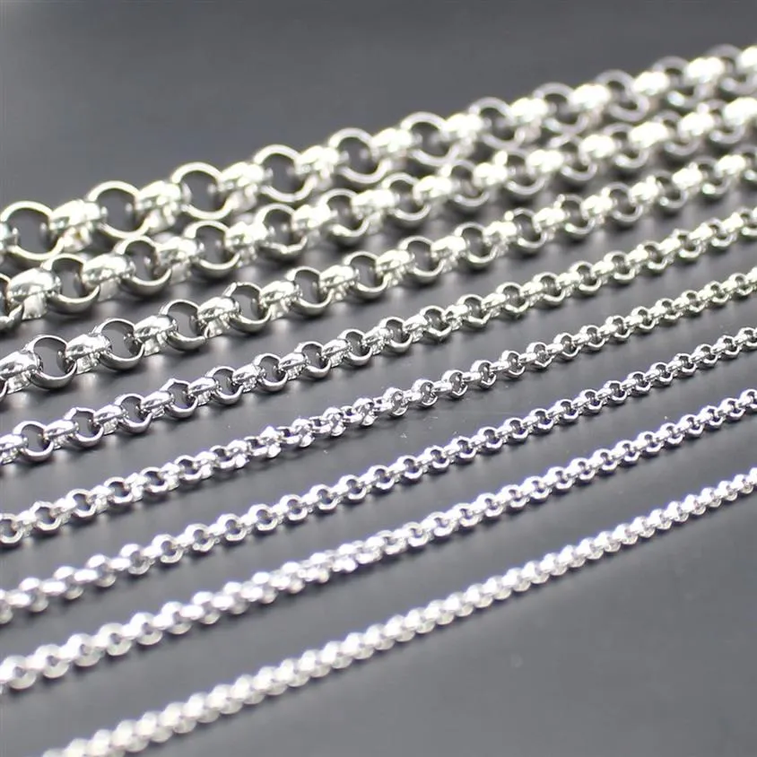 12 mètres lot entier en acier inoxydable rond Rolo chaîne lien bijoux à bricoler soi-même marquage résultats chaînes 2 5mm 3mm 4mm 6mm233O