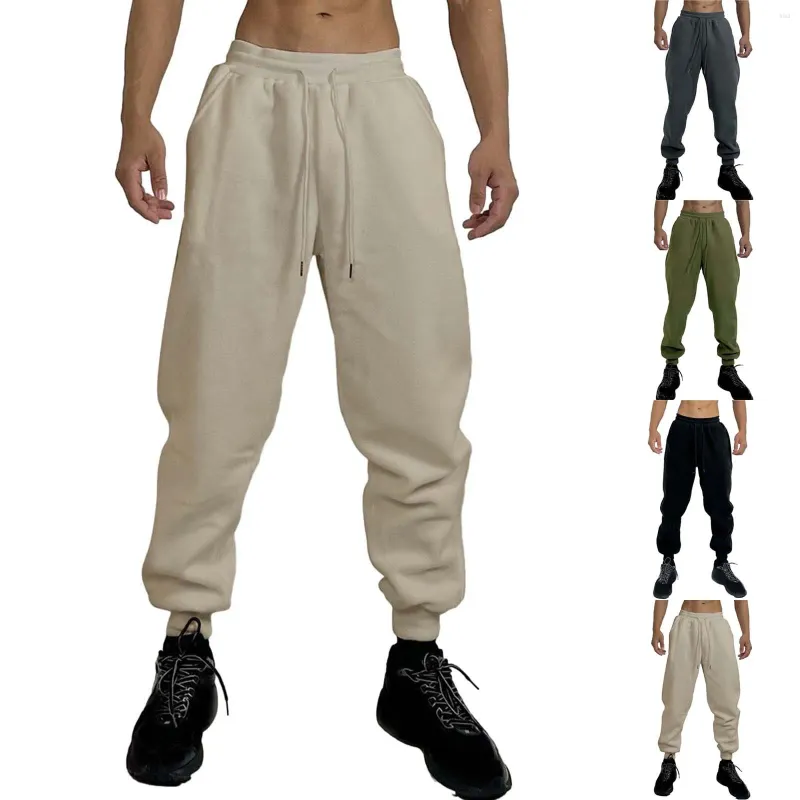 Herrbyxor Shaker Warm Drawstring Sweatpants Jogging High Comfort Liten Leg Casual H Band Loose Poplin