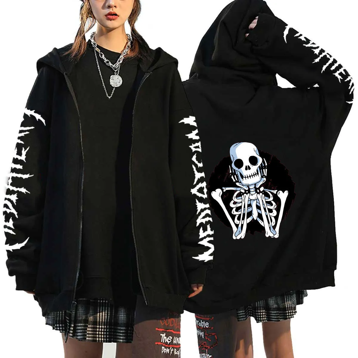 DHgate Mens Hoodies Sweatshirts Bad Omens Band Finding God Before Finds Me Graphic Zipper Hoodie Vintage Rock Gothic Zip Up Sweatshirt Men y2k Jacket 230810 Apparel