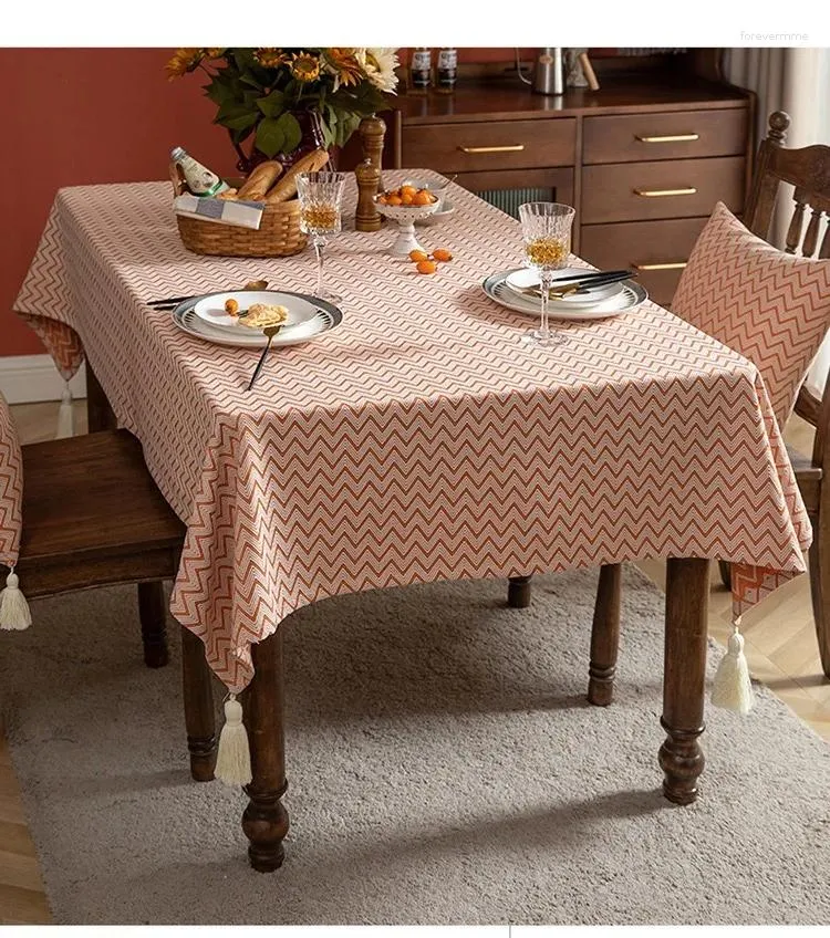 Table Cloth Modern Minimalist Tablecloth Ins Style Jacquard Dining American Dustproof Flag Tea Mat P9N3916