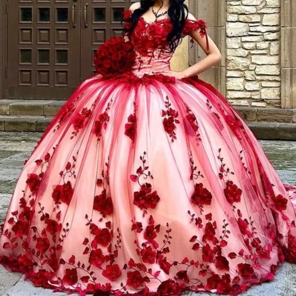 Watermelon Ball Gown Quinceanera Dress with Lace-Up Back and Appliqu Tulle  Fabric from Dhgate Quinceanera Dresses - price 352.1